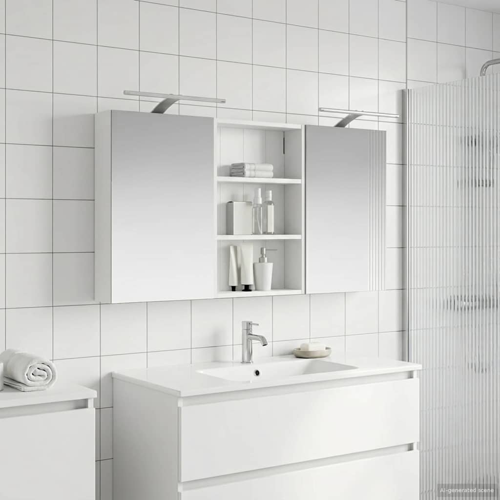 vidaXL Badkamerkastenset 3 pcs 80 x 10,5 x 50 cm Bewerkt hout