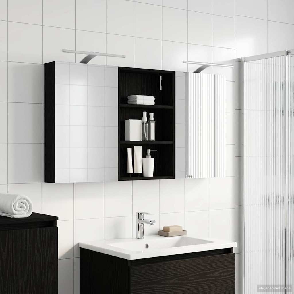 vidaXL Badkamerkastenset 3 pcs 80 x 10,5 x 50 cm Bewerkt hout