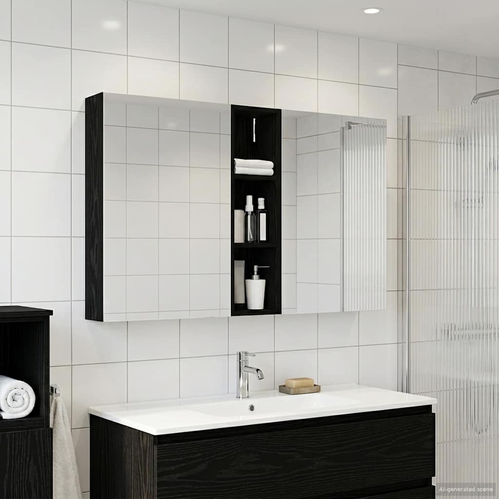 vidaXL Badkamerkastenset 3 pcs 80 x 10,5 x 50 cm Bewerkt hout