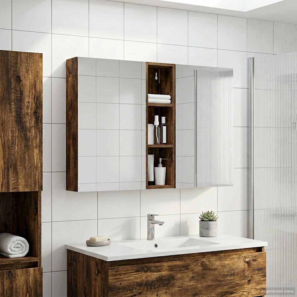 vidaXL Badkamerkastenset 3 pcs 80 x 10,5 x 50 cm Bewerkt hout