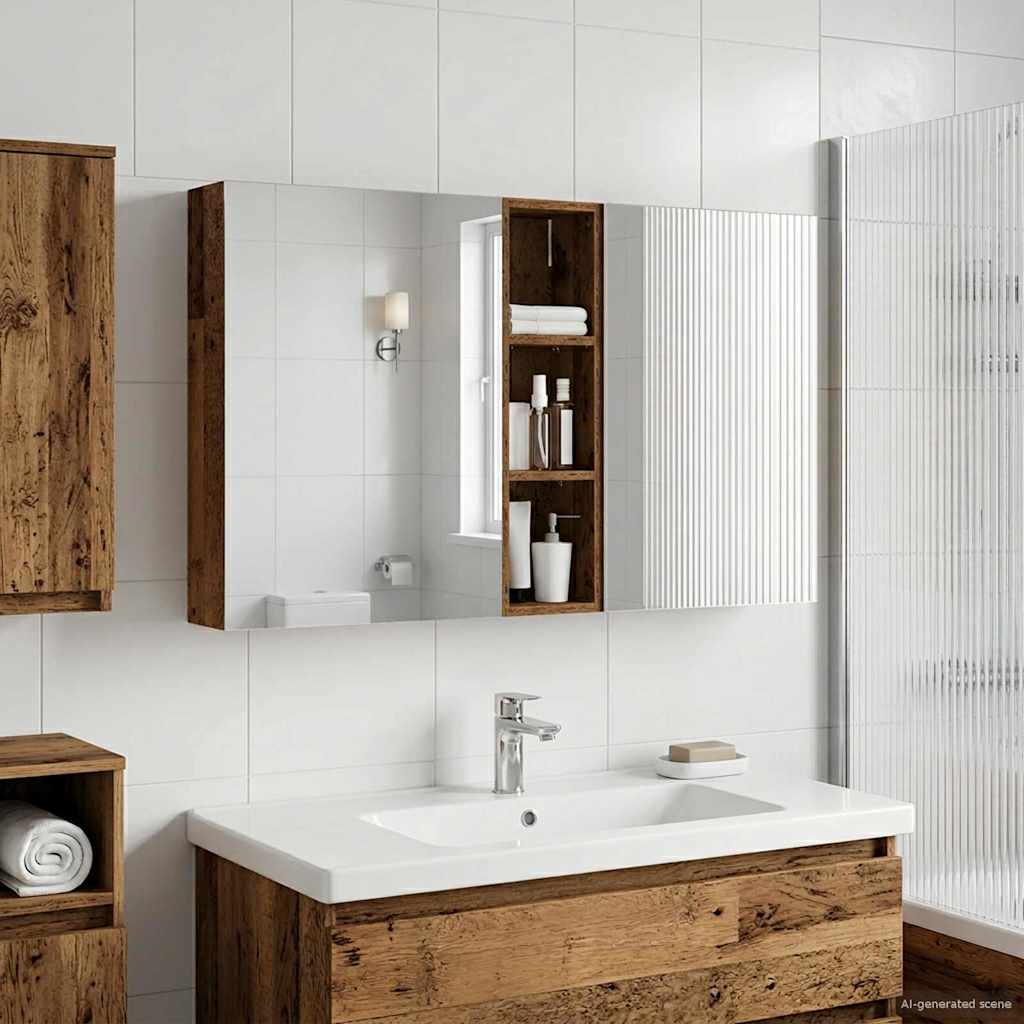 vidaXL Badkamerkastenset 3 pcs 80 x 10,5 x 50 cm Bewerkt hout
