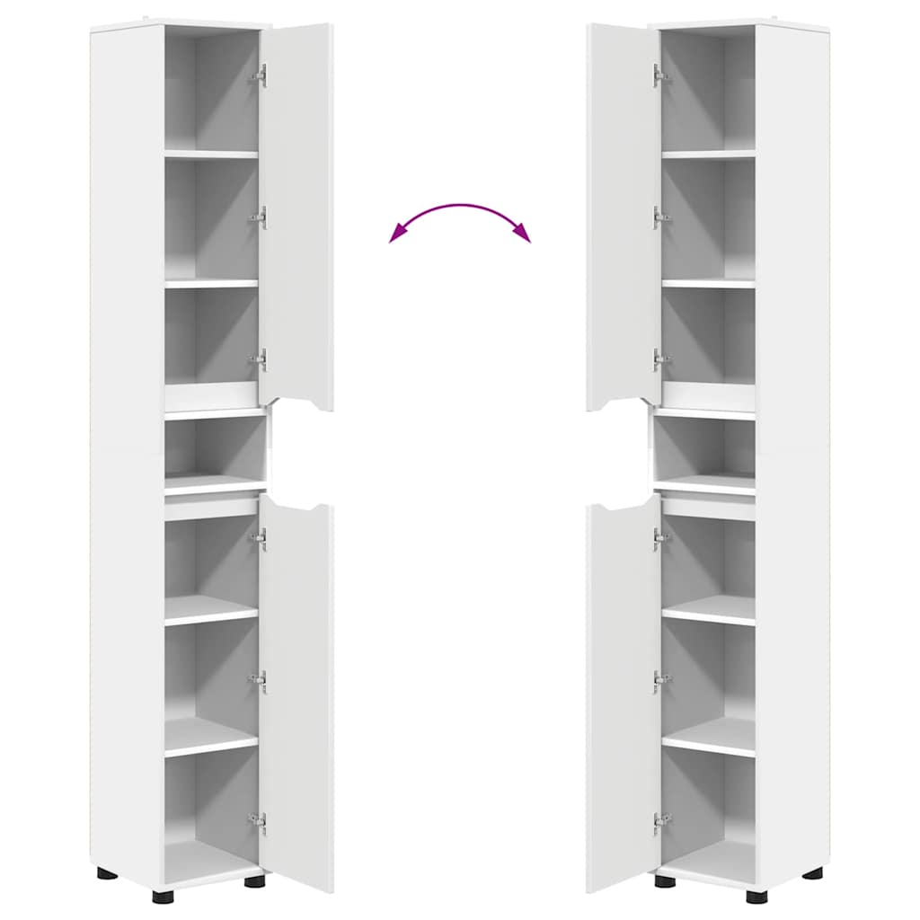 vidaXL Badkamermeubelset met lade met plank 4 pcs Wit Bewerkt hout