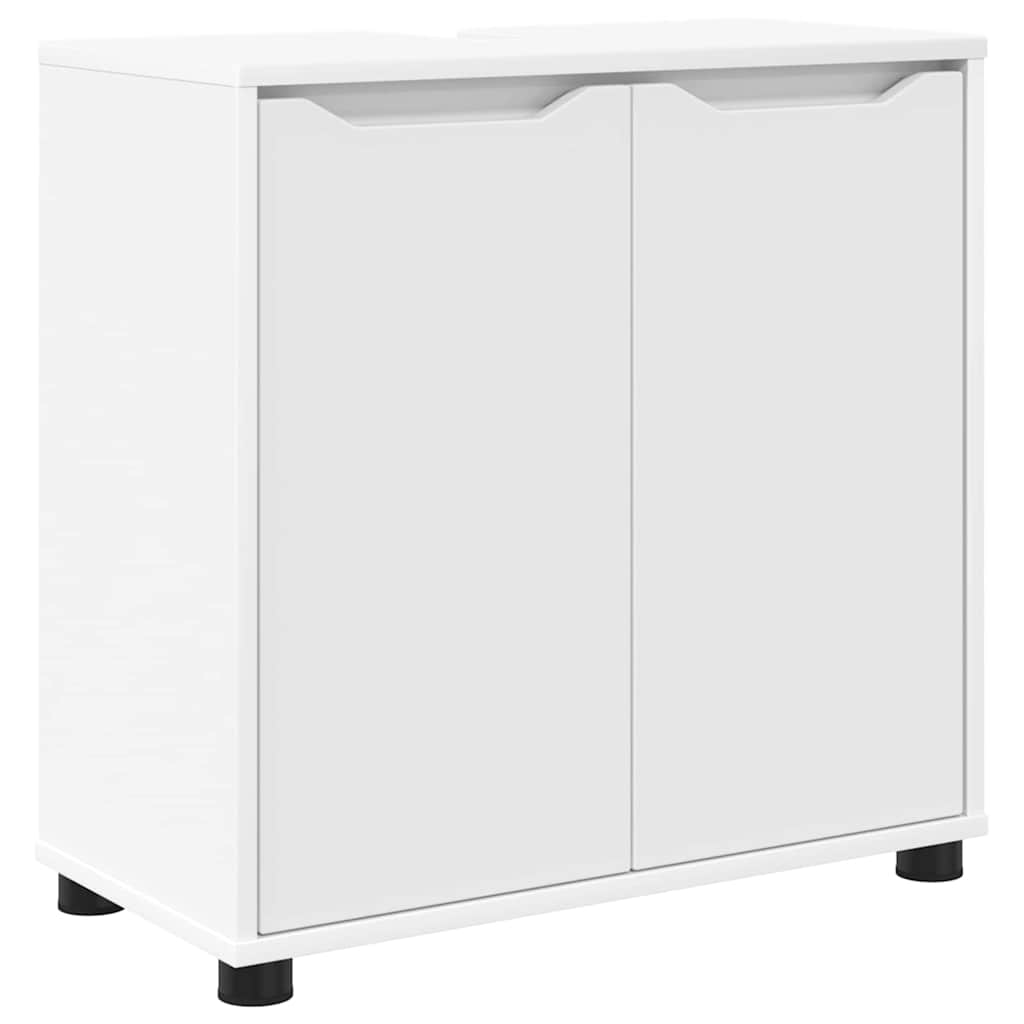 vidaXL Badkamermeubelset met lade met plank 4 pcs Wit Bewerkt hout