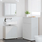vidaXL Badkamermeubelset met lade met plank 3 pcs Wit Bewerkt hout