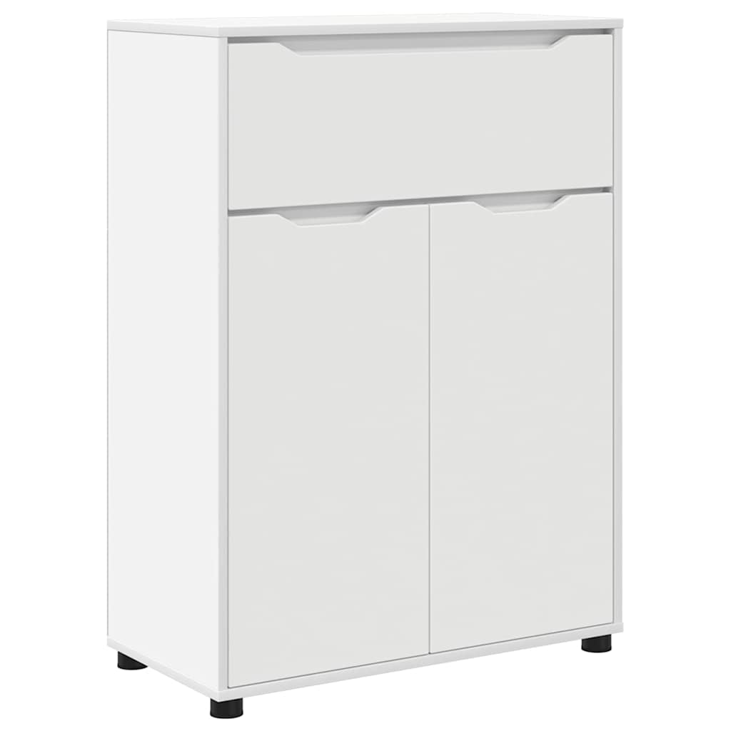 vidaXL Badkamermeubelset met lade met plank 3 pcs Wit Bewerkt hout