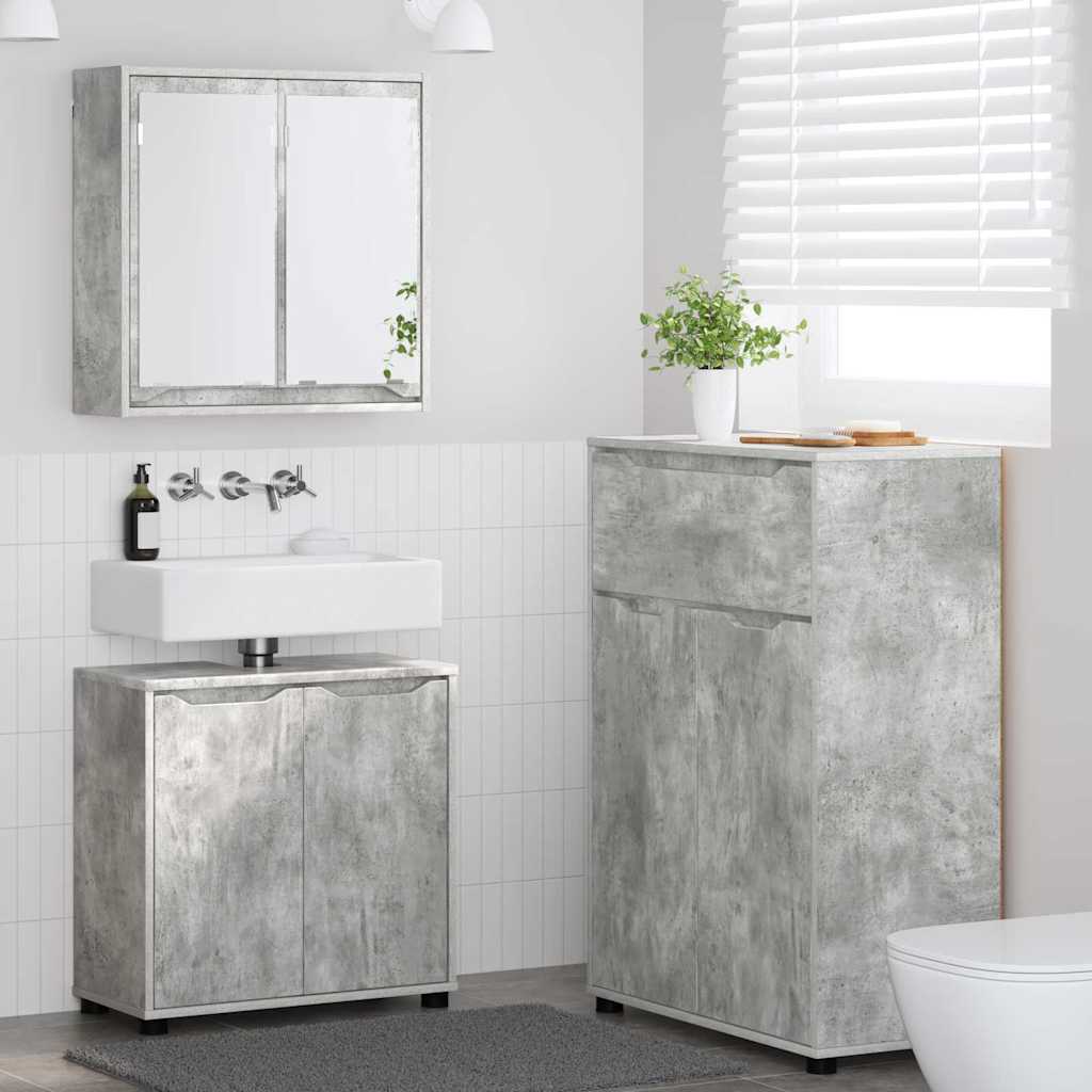 vidaXL Badkamermeubelset met lade met plank 3 pcs Wit Bewerkt hout