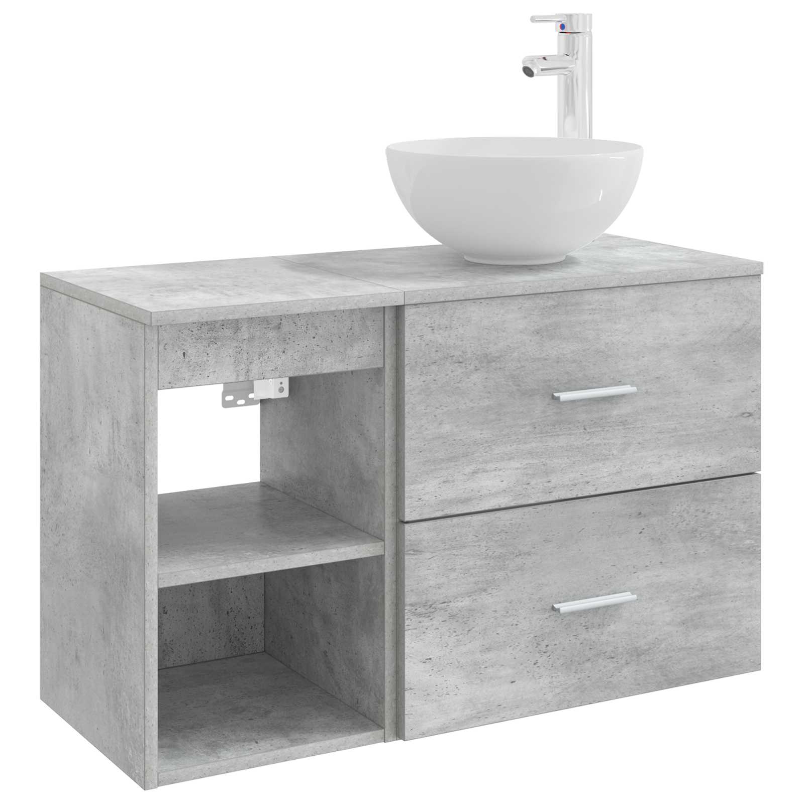 vidaXL Badkamermeubelset 2 pcs Wit Bewerkt hout