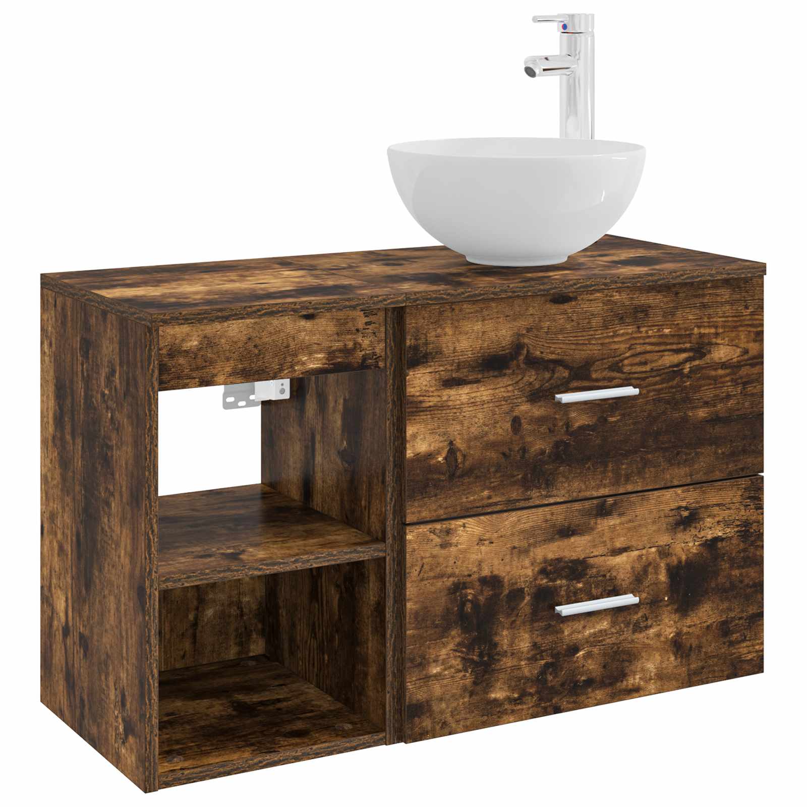 vidaXL Badkamermeubelset 2 pcs Wit Bewerkt hout
