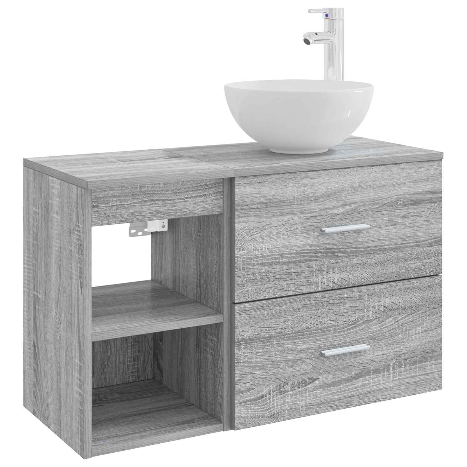 vidaXL Badkamermeubelset 2 pcs Wit Bewerkt hout