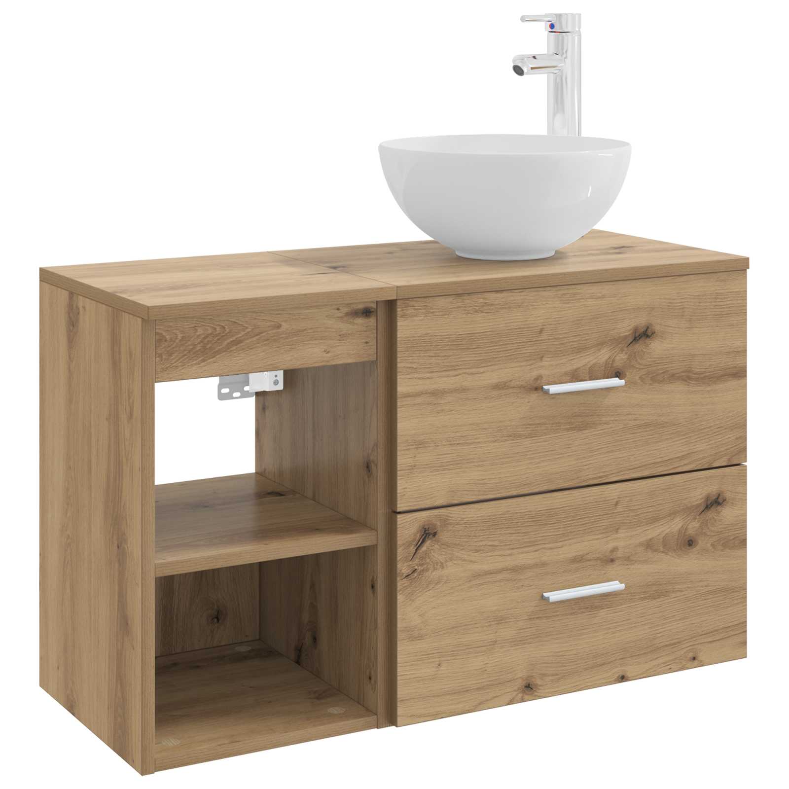 vidaXL Badkamermeubelset 2 pcs Wit Bewerkt hout