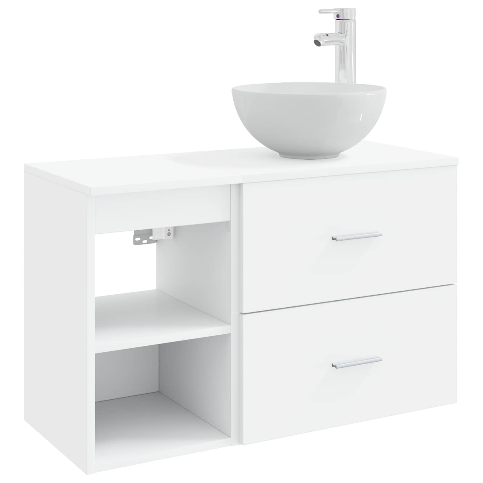 vidaXL Badkamermeubelset 2 pcs Wit Bewerkt hout