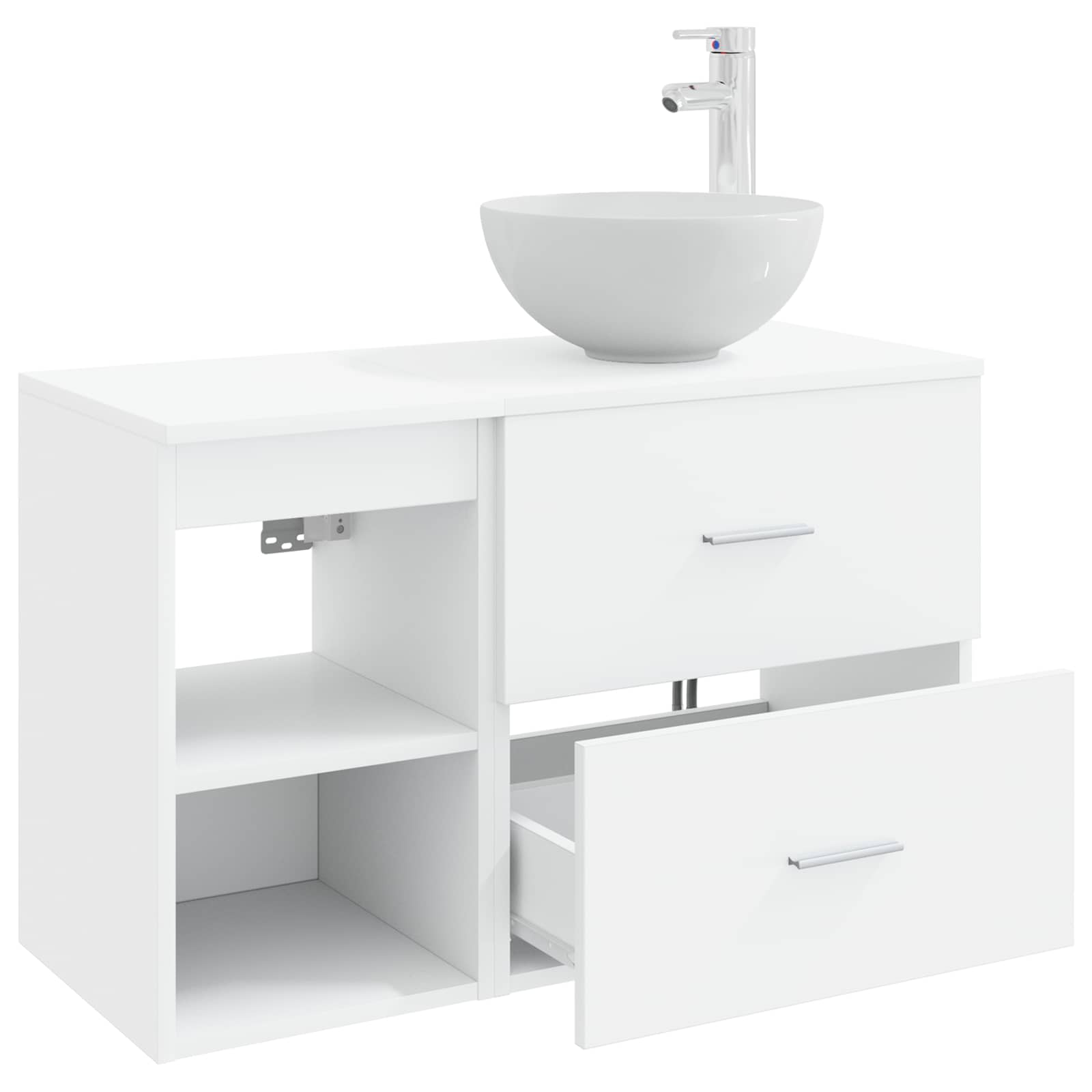 vidaXL Badkamermeubelset 2 pcs Wit Bewerkt hout