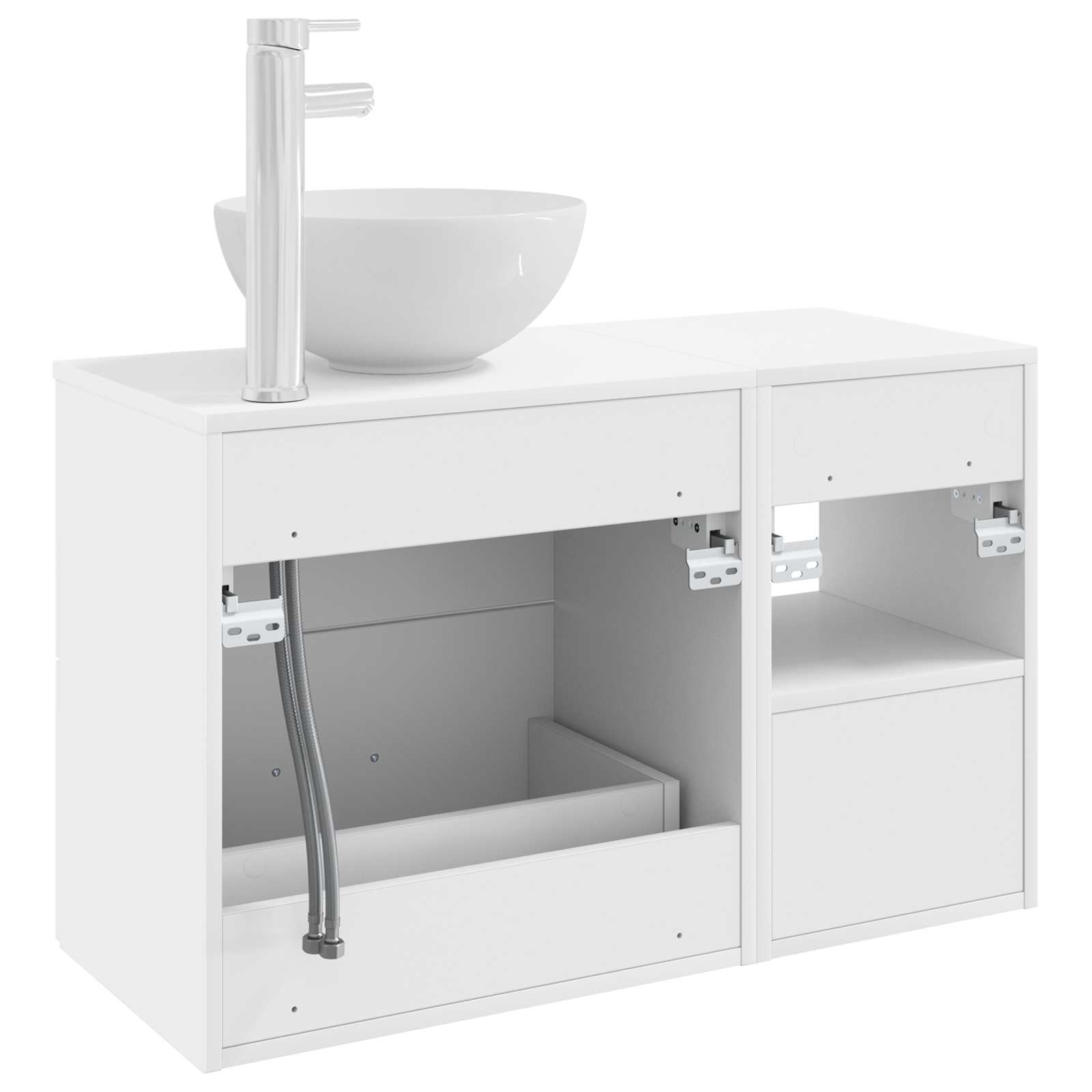 vidaXL Badkamermeubelset 2 pcs Wit Bewerkt hout