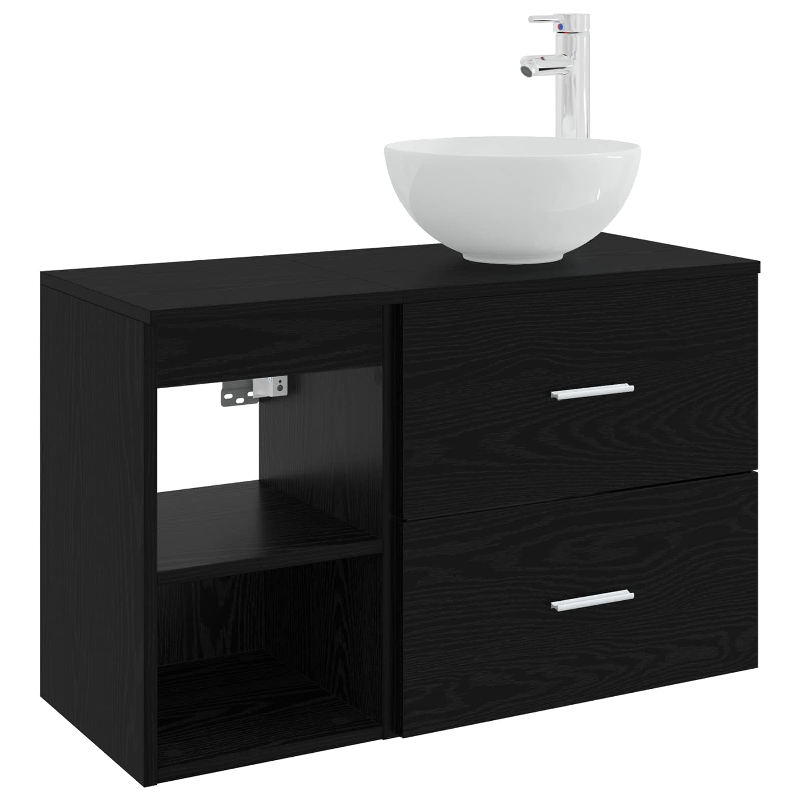 vidaXL Badkamermeubelset 2 pcs Wit Bewerkt hout