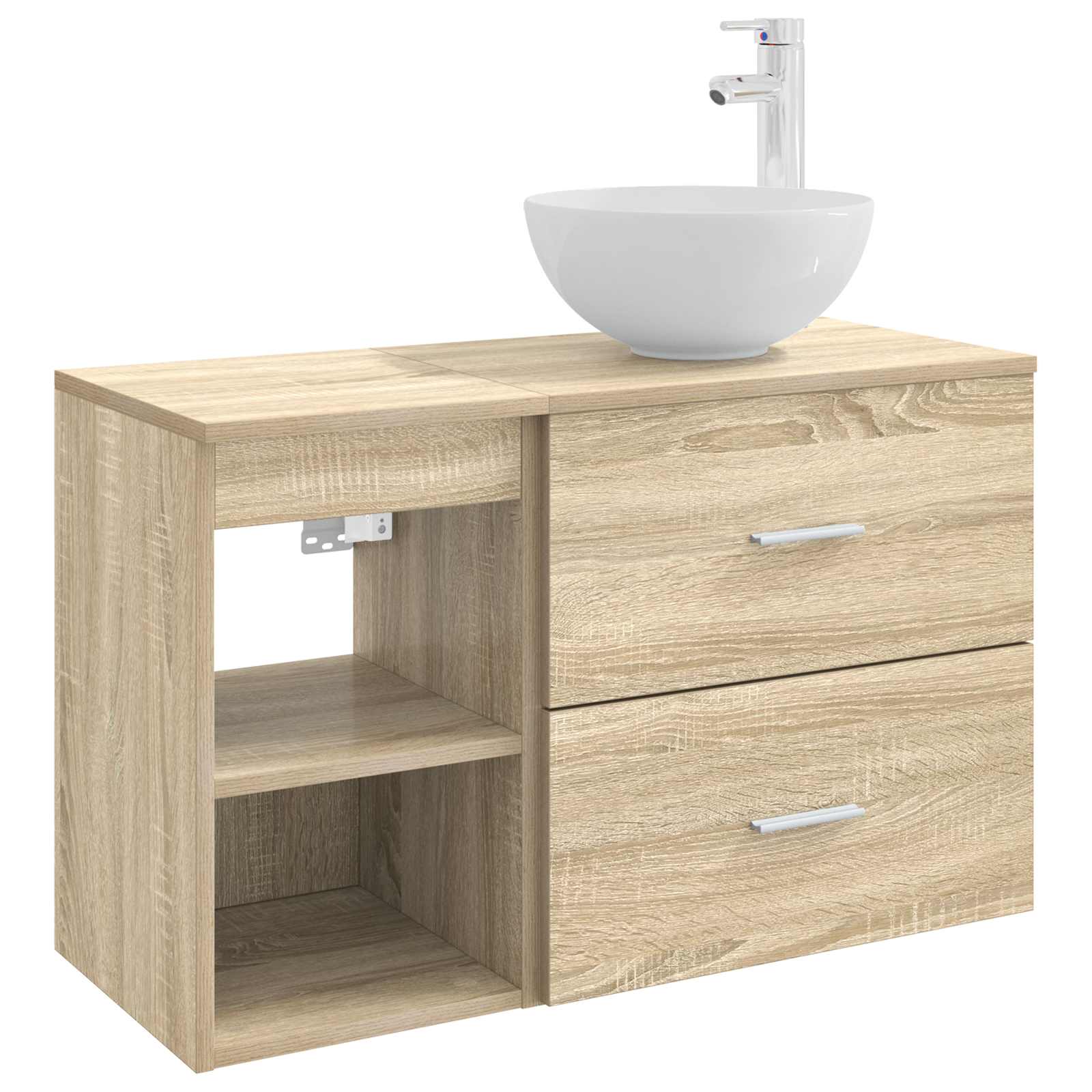 vidaXL Badkamermeubelset 2 pcs Wit Bewerkt hout