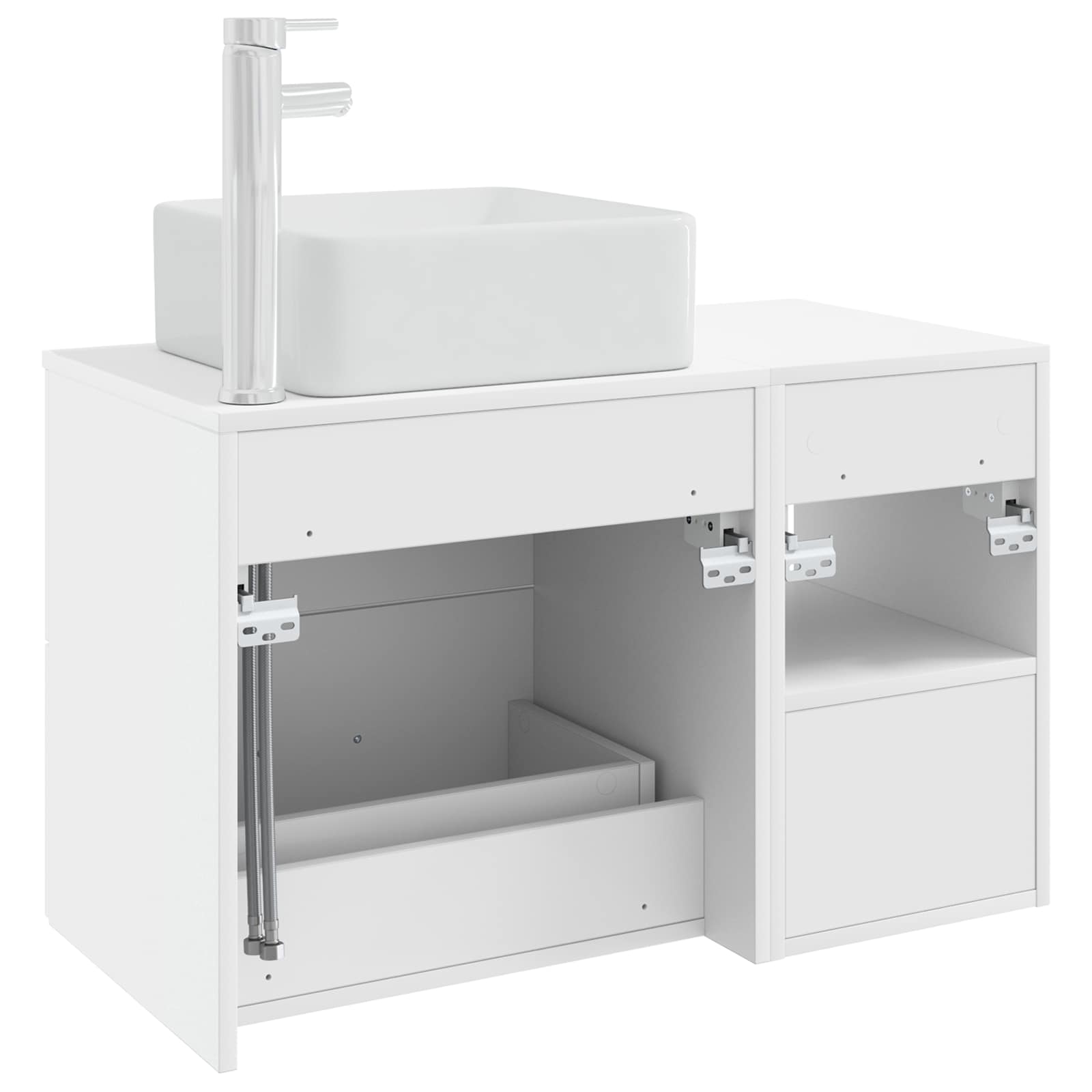 vidaXL Badkamermeubelset 2 pcs Wit Bewerkt hout