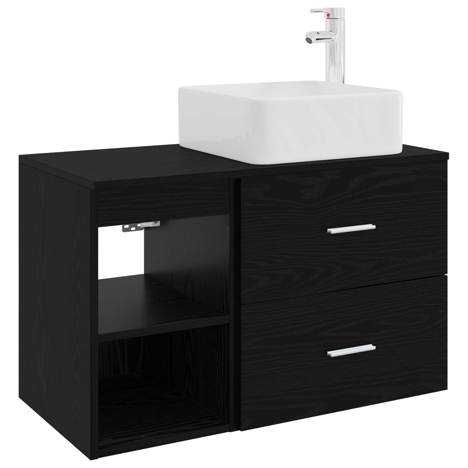 vidaXL Badkamermeubelset 2 pcs Wit Bewerkt hout