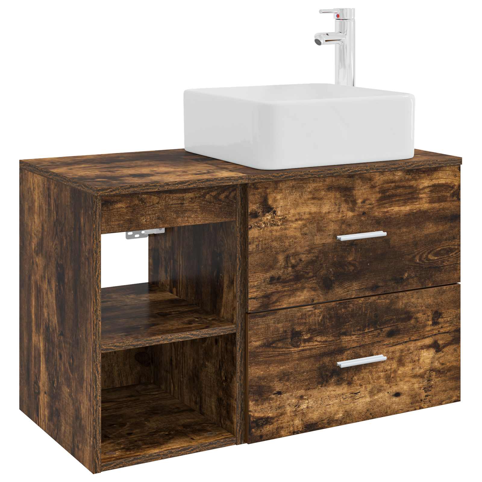 vidaXL Badkamermeubelset 2 pcs Wit Bewerkt hout
