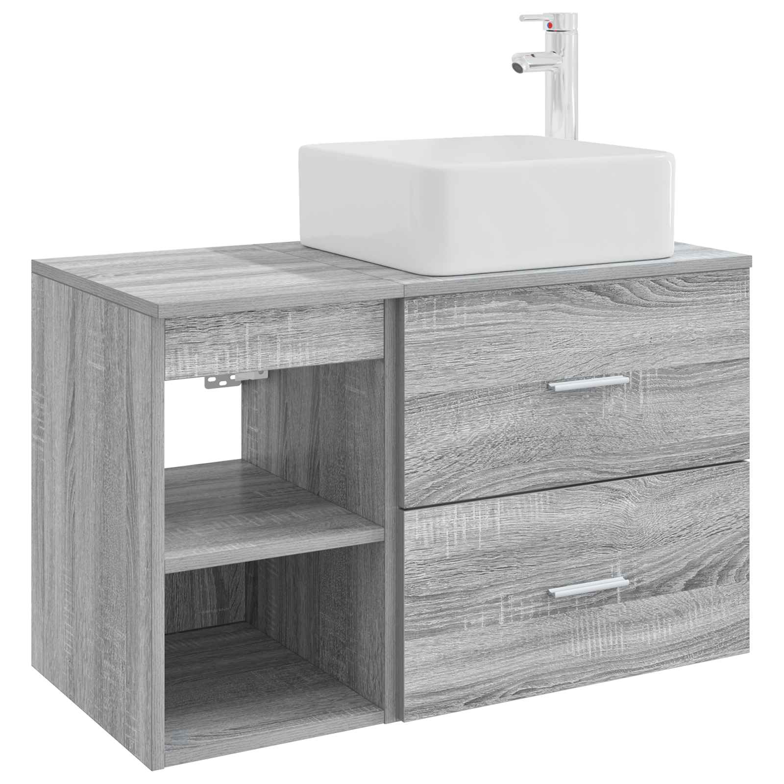 vidaXL Badkamermeubelset 2 pcs Wit Bewerkt hout