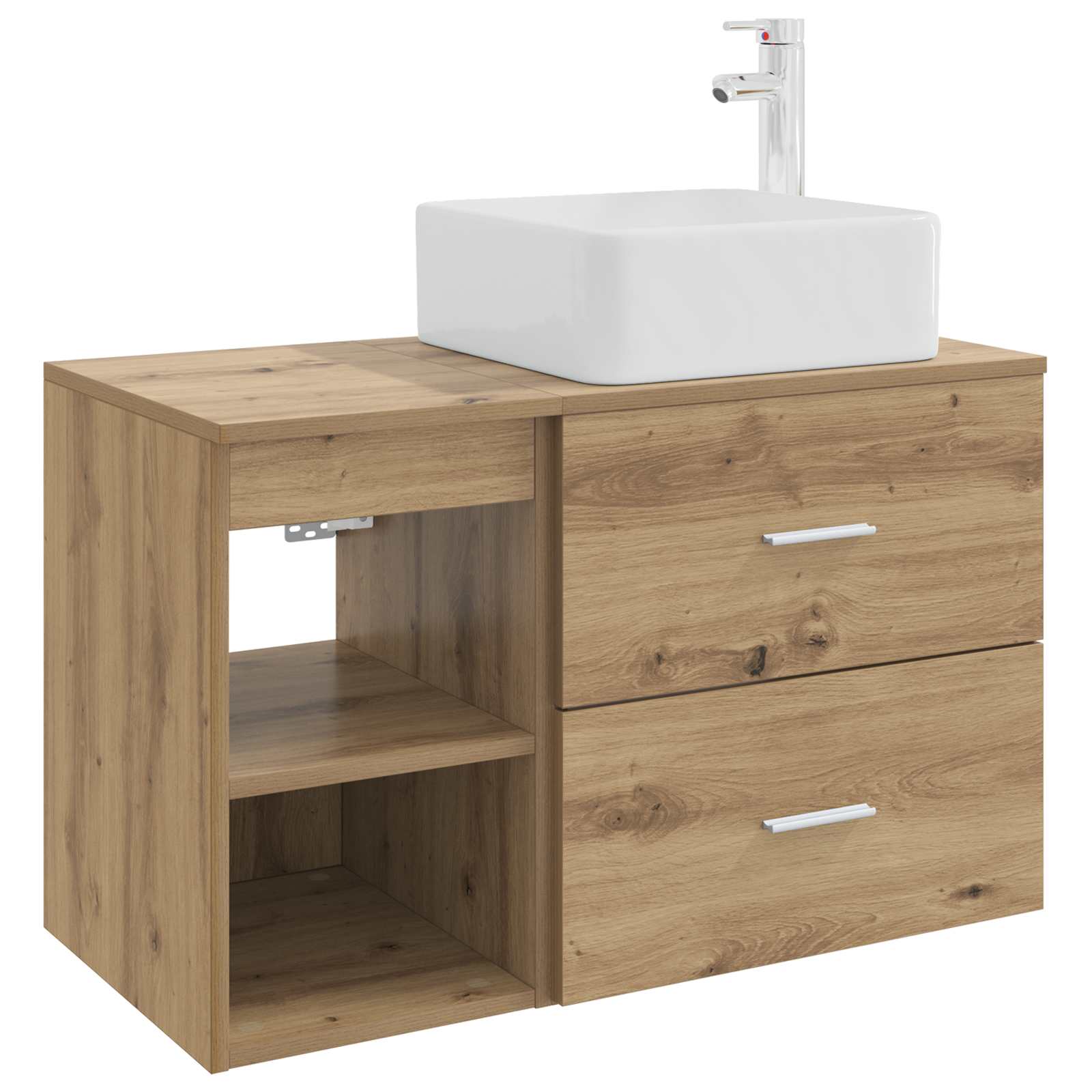 vidaXL Badkamermeubelset 2 pcs Wit Bewerkt hout