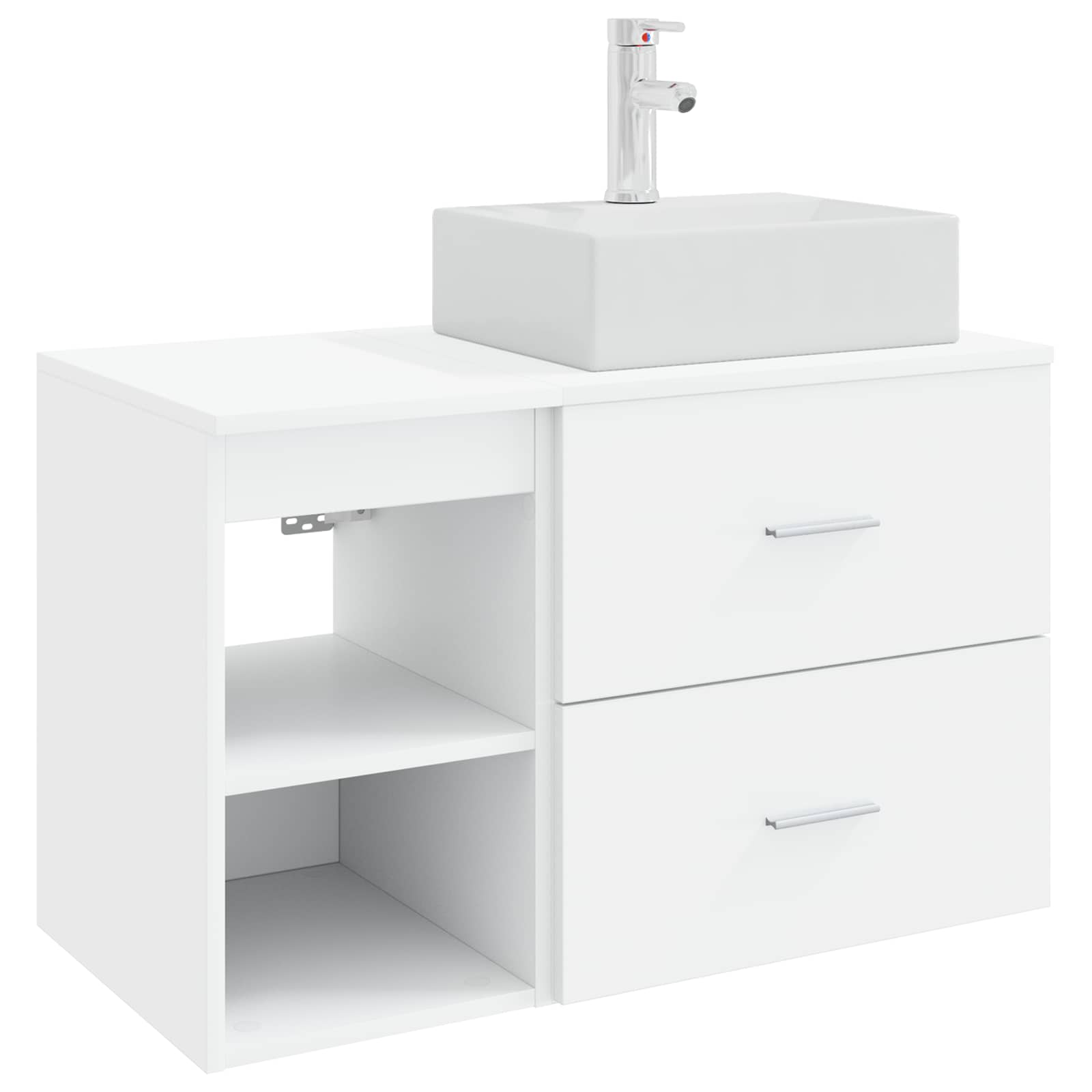 vidaXL Badkamermeubelset 2 pcs Wit Bewerkt hout