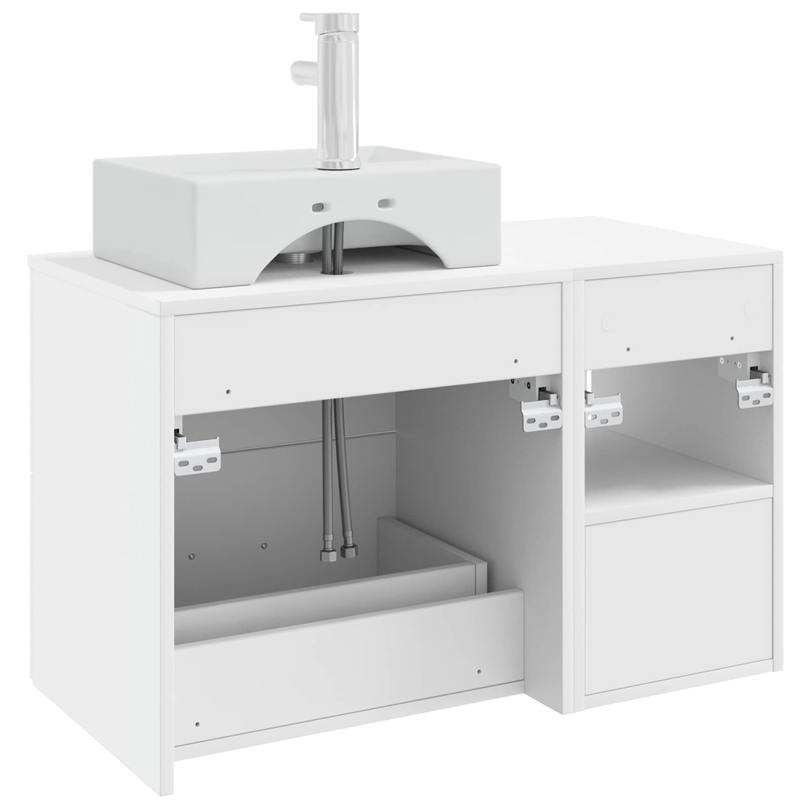 vidaXL Badkamermeubelset 2 pcs Wit Bewerkt hout