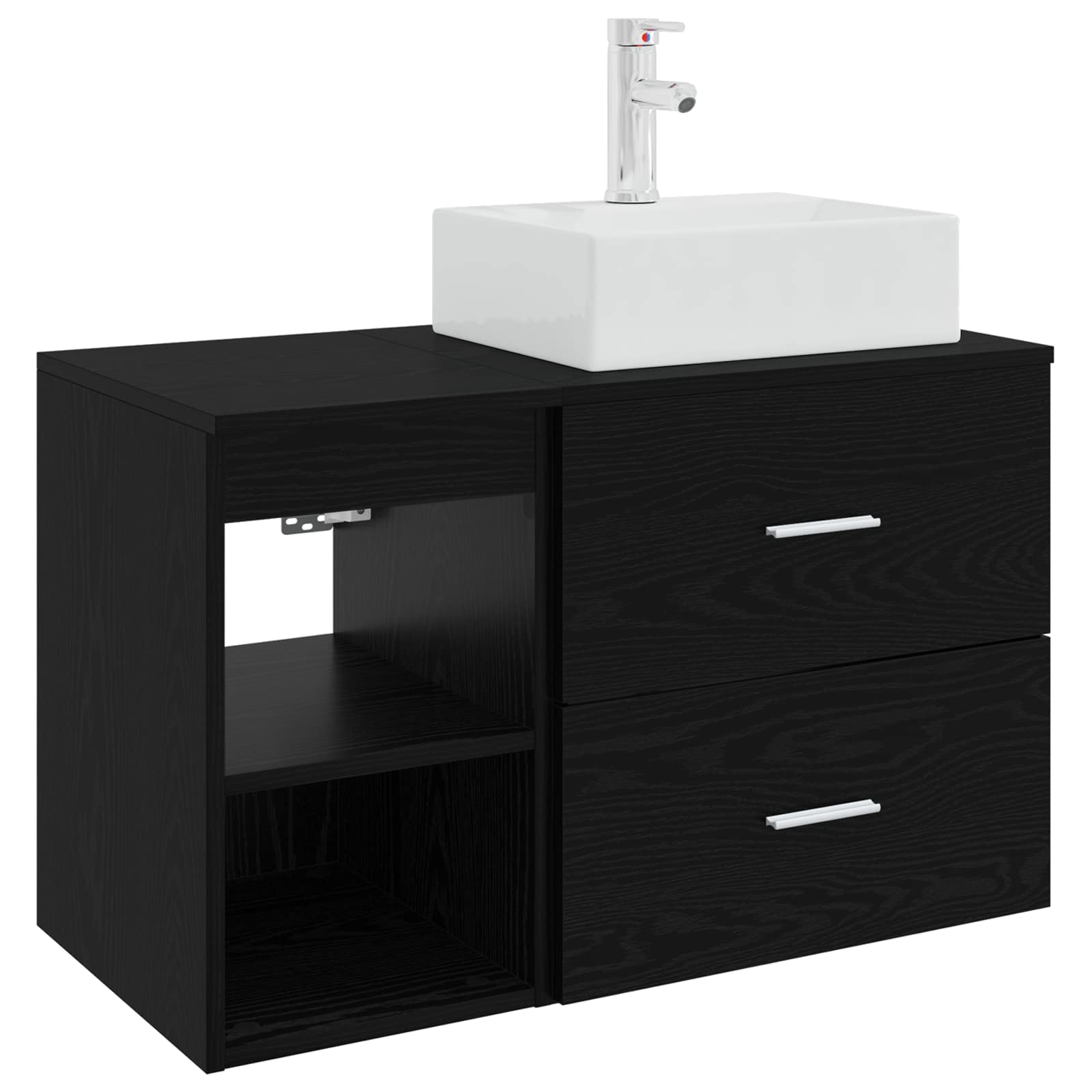 vidaXL Badkamermeubelset 2 pcs Wit Bewerkt hout