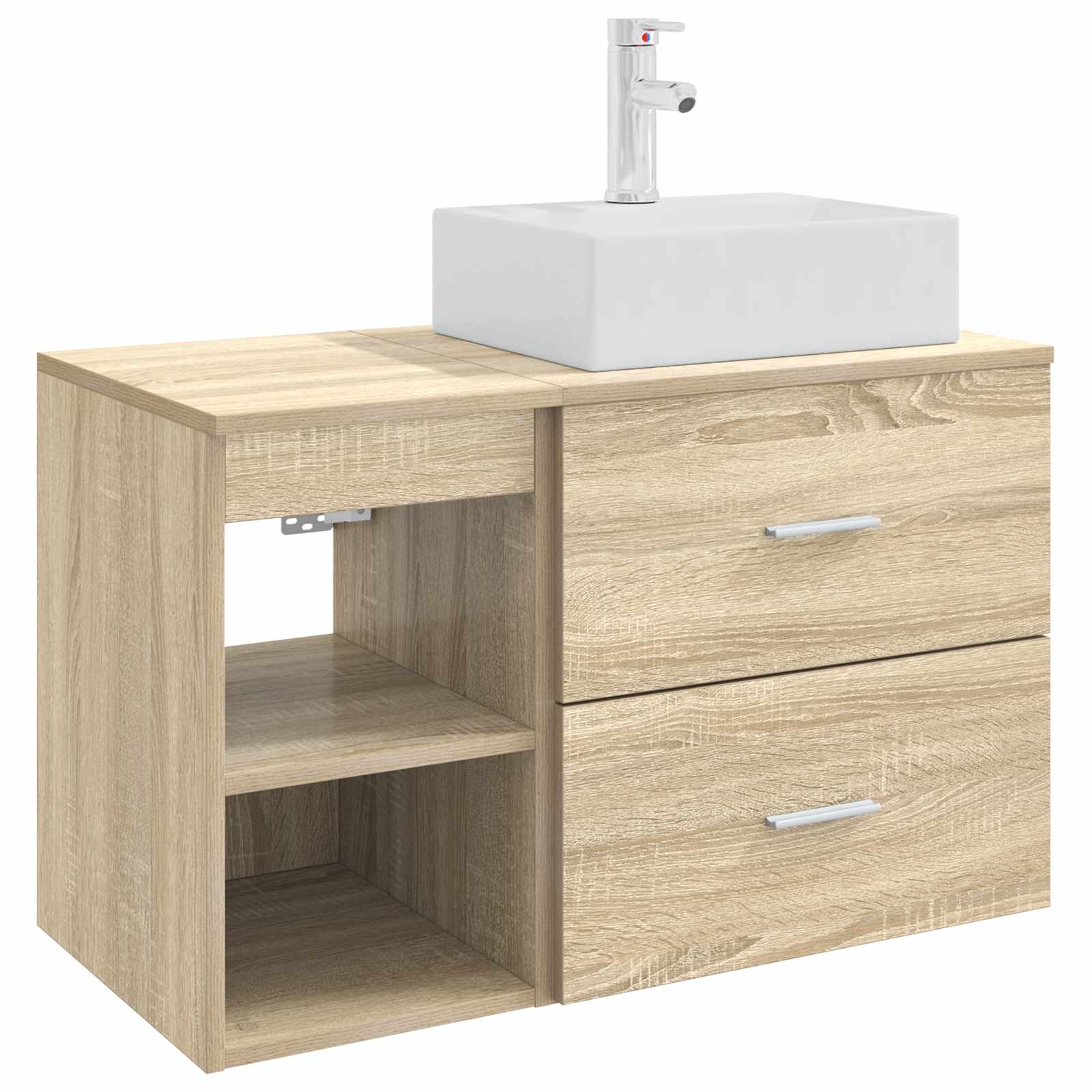 vidaXL Badkamermeubelset 2 pcs Wit Bewerkt hout