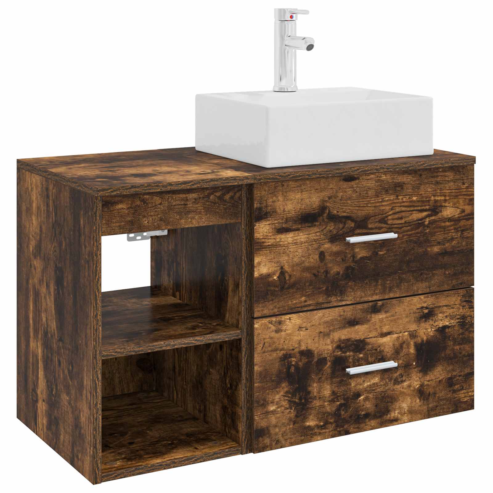 vidaXL Badkamermeubelset 2 pcs Wit Bewerkt hout
