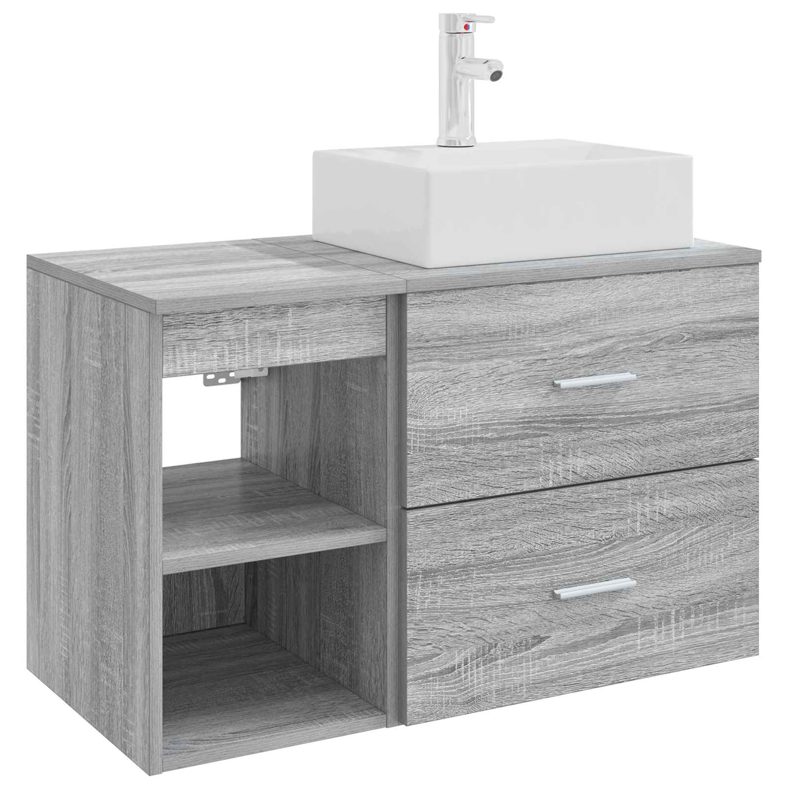 vidaXL Badkamermeubelset 2 pcs Wit Bewerkt hout