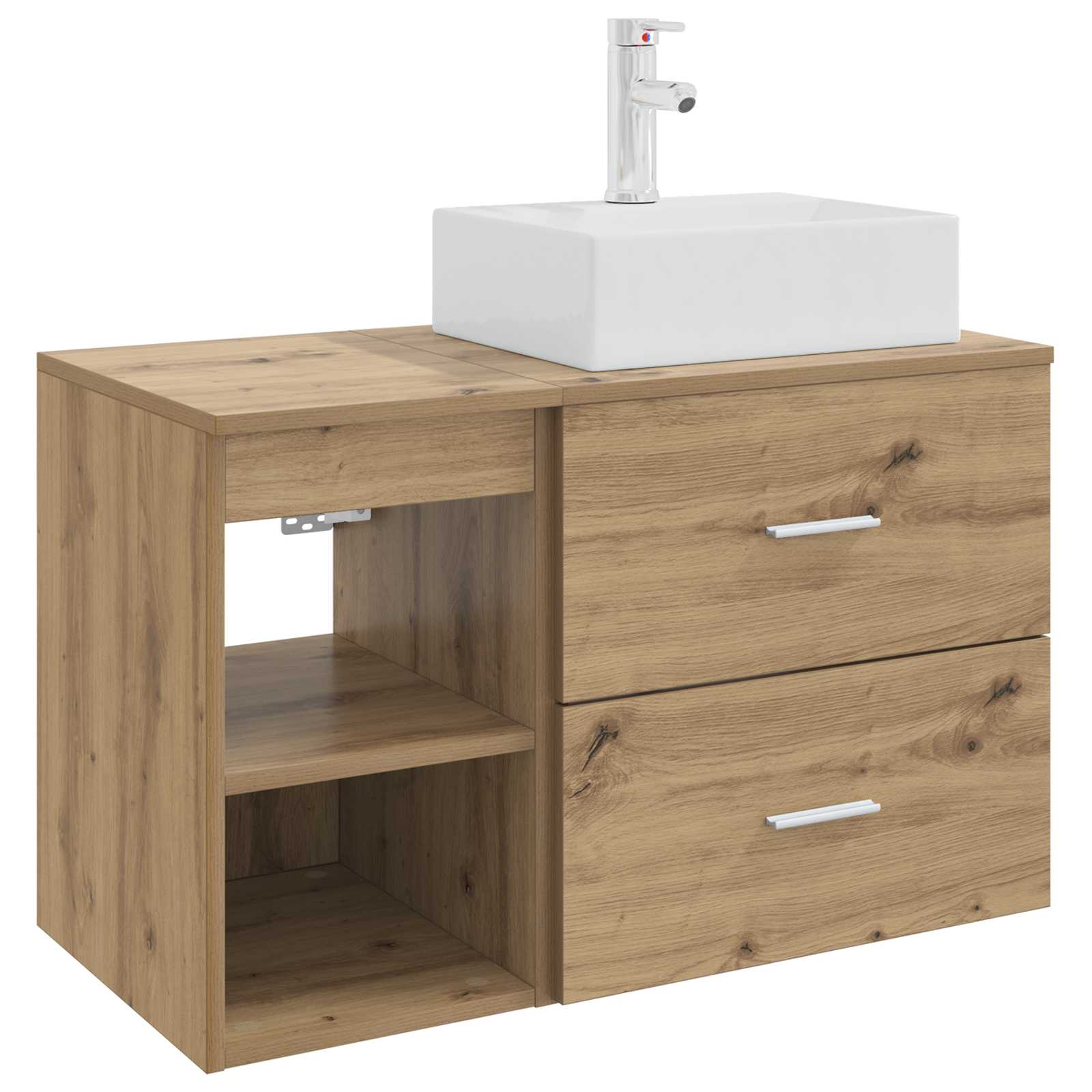 vidaXL Badkamermeubelset 2 pcs Wit Bewerkt hout