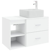 vidaXL Badkamermeubelset 2 pcs Wit Bewerkt hout