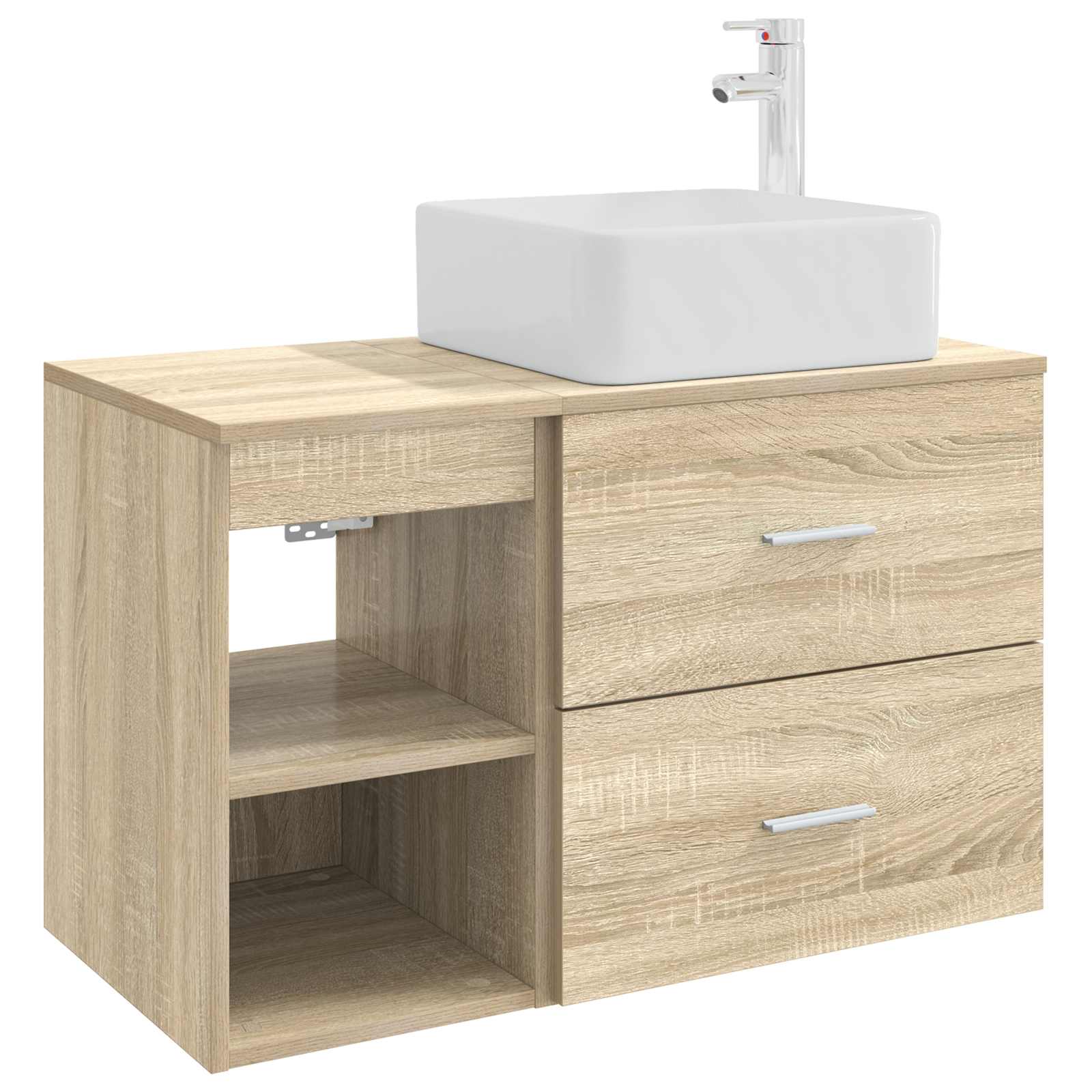 vidaXL Badkamermeubelset 2 pcs Wit Bewerkt hout