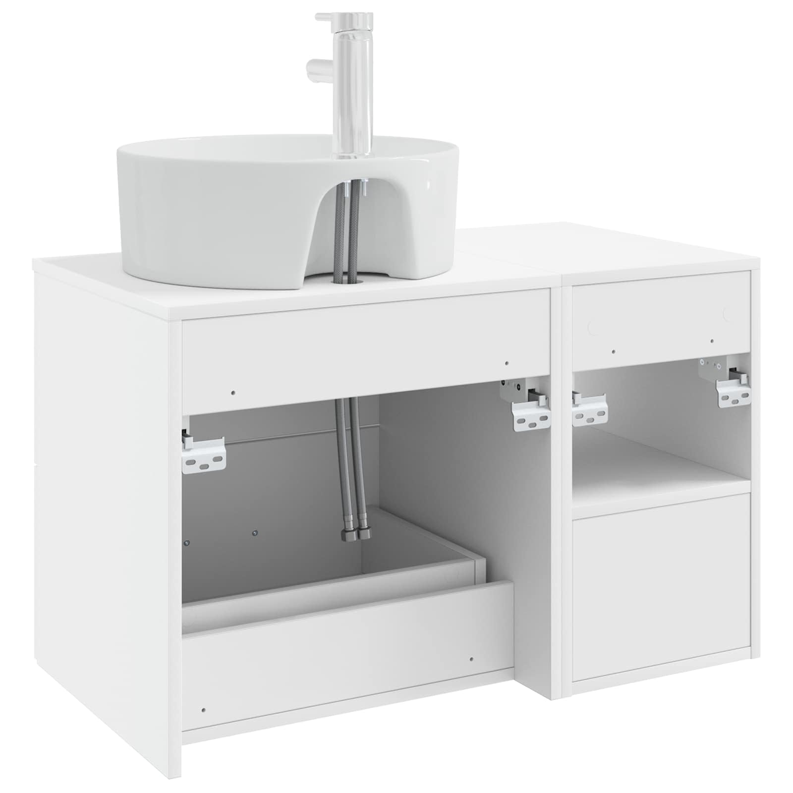 vidaXL Badkamermeubelset 2 pcs Wit Bewerkt hout