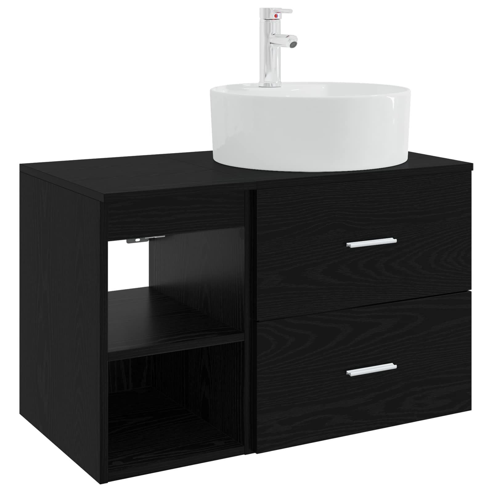 vidaXL Badkamermeubelset 2 pcs Wit Bewerkt hout