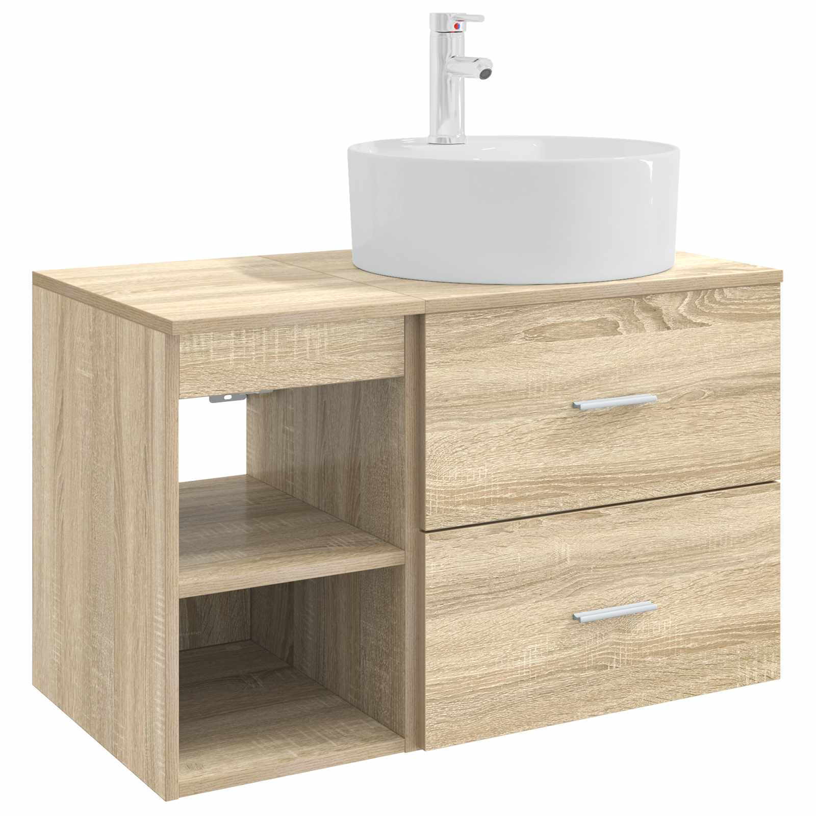 vidaXL Badkamermeubelset 2 pcs Wit Bewerkt hout