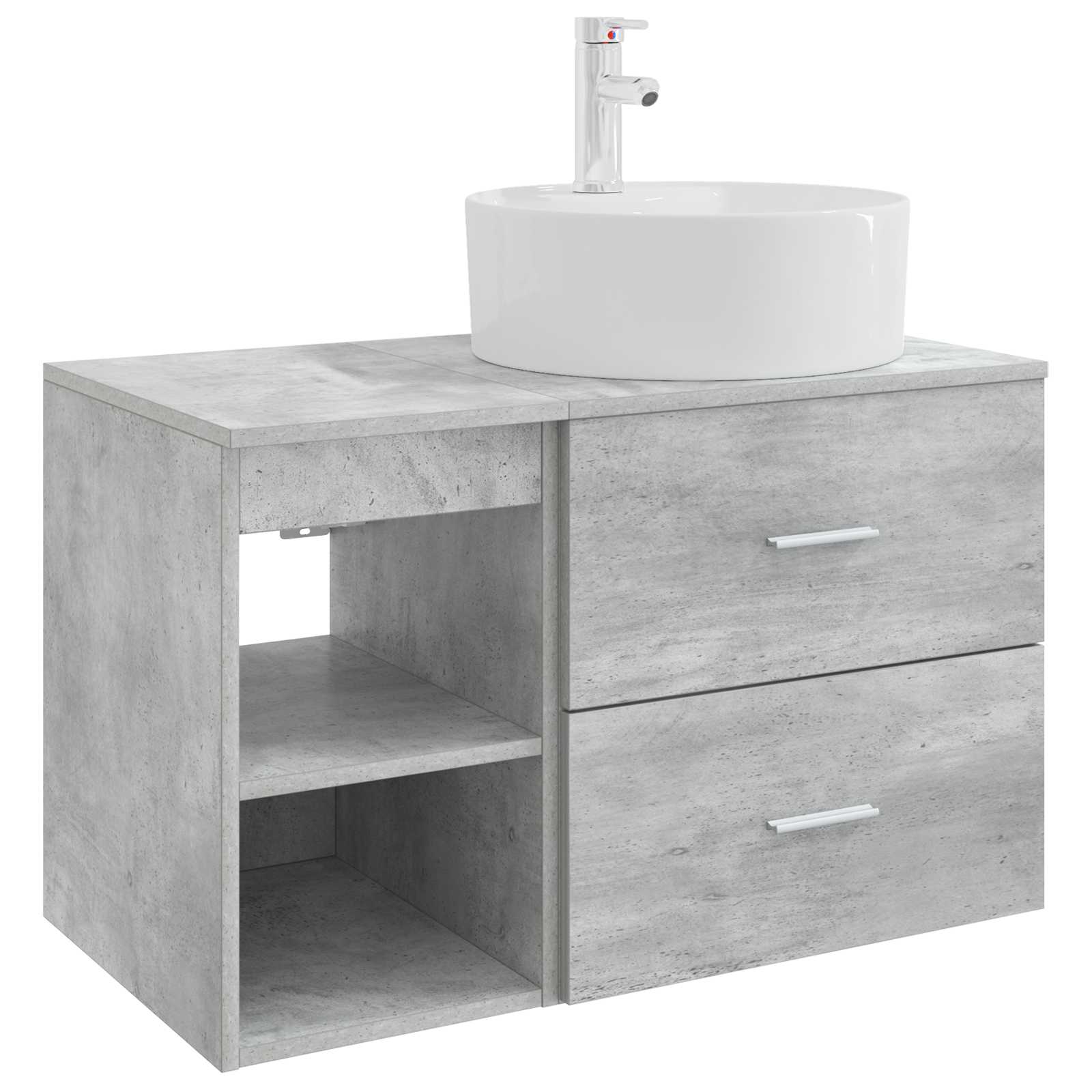 vidaXL Badkamermeubelset 2 pcs Wit Bewerkt hout
