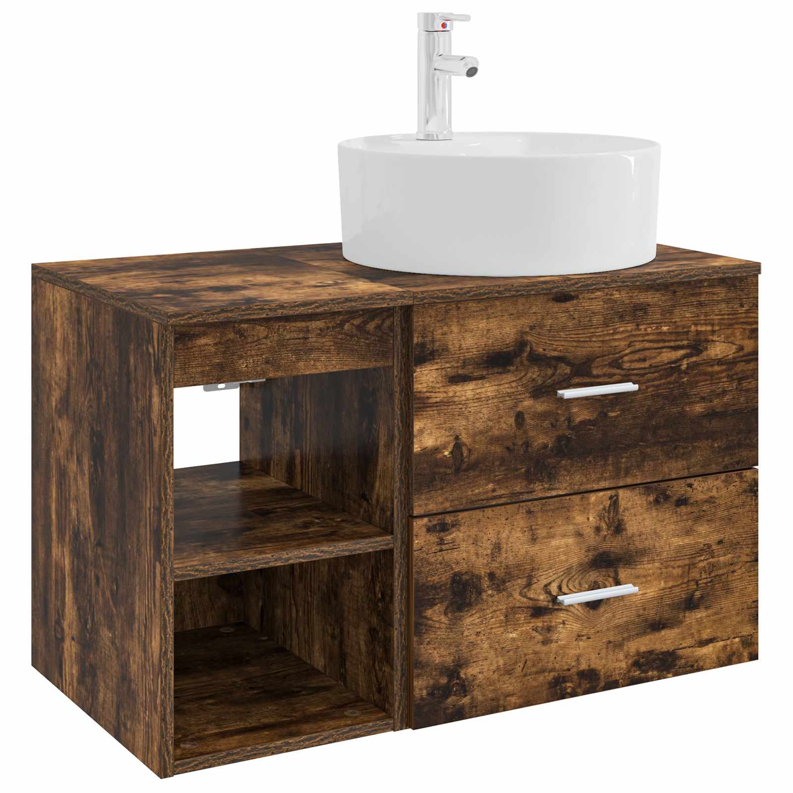 vidaXL Badkamermeubelset 2 pcs Wit Bewerkt hout