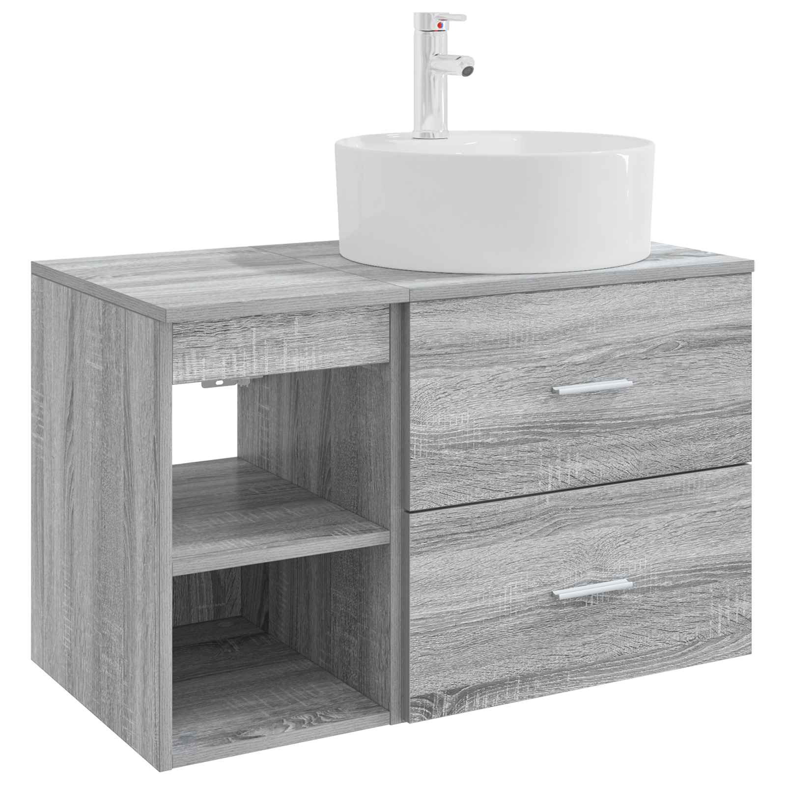 vidaXL Badkamermeubelset 2 pcs Wit Bewerkt hout