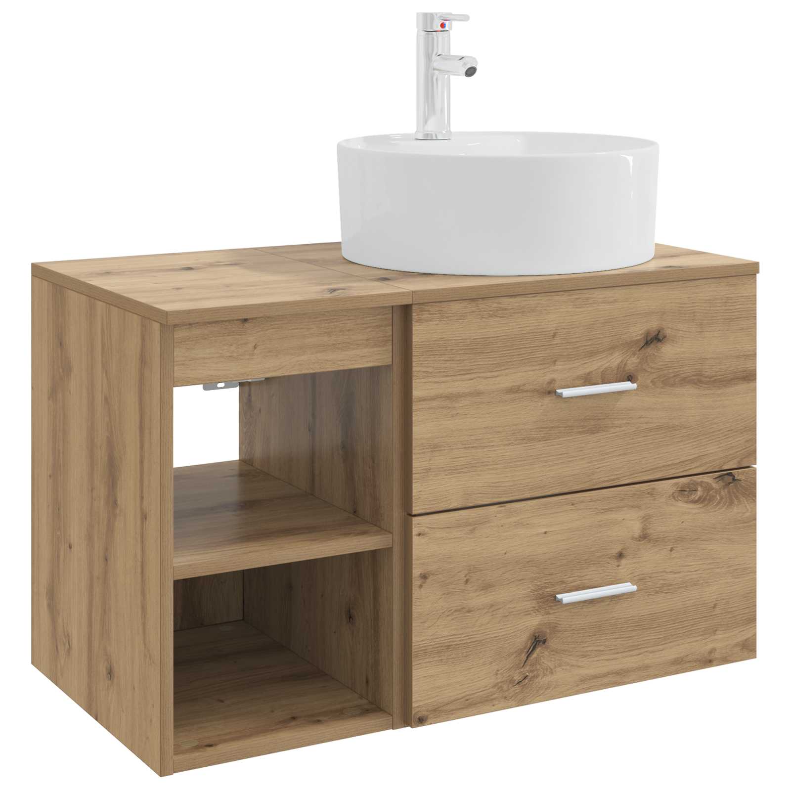 vidaXL Badkamermeubelset 2 pcs Wit Bewerkt hout