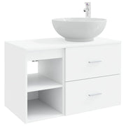 vidaXL Badkamermeubelset 2 pcs Wit Bewerkt hout