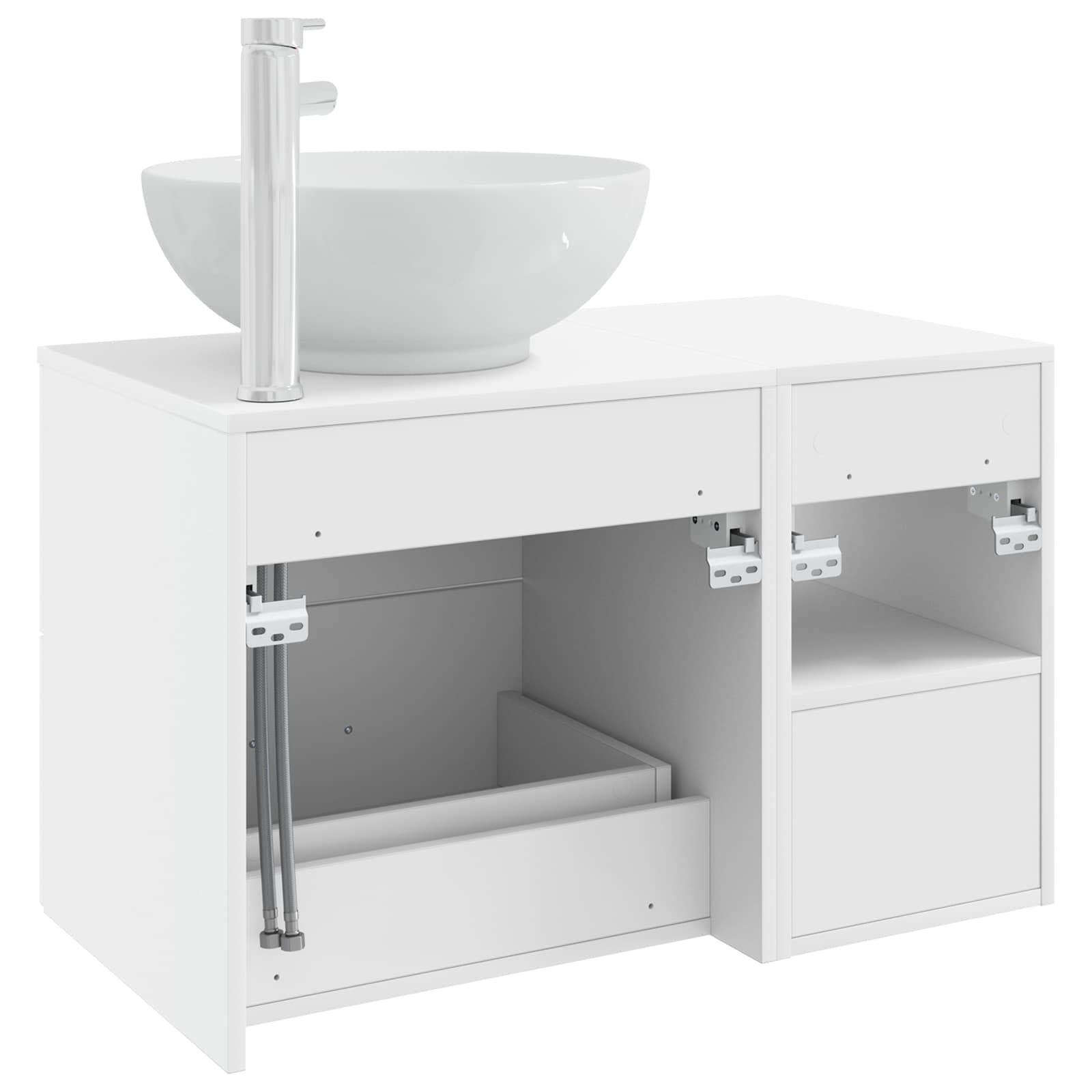 vidaXL Badkamermeubelset 2 pcs Wit Bewerkt hout