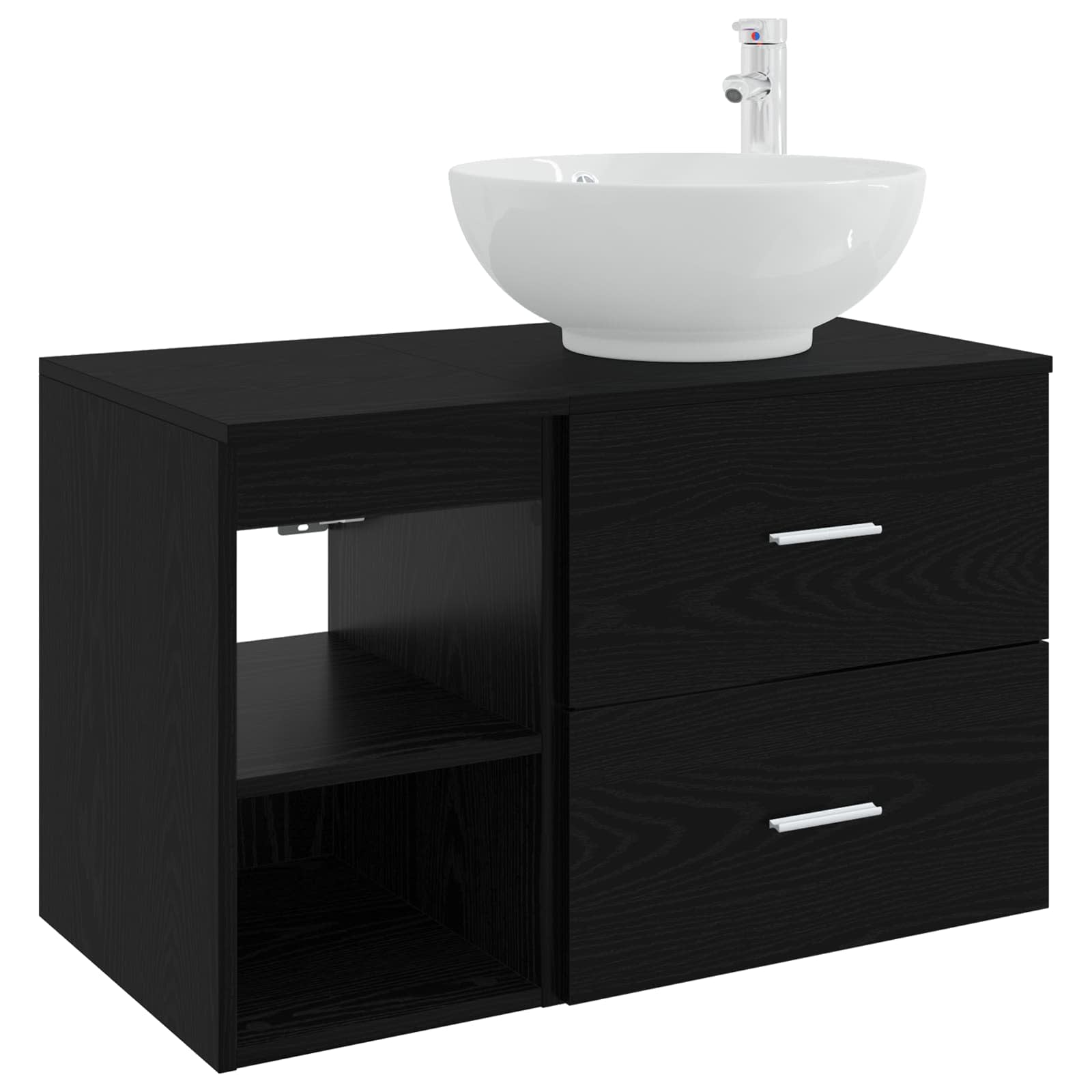 vidaXL Badkamermeubelset 2 pcs Wit Bewerkt hout