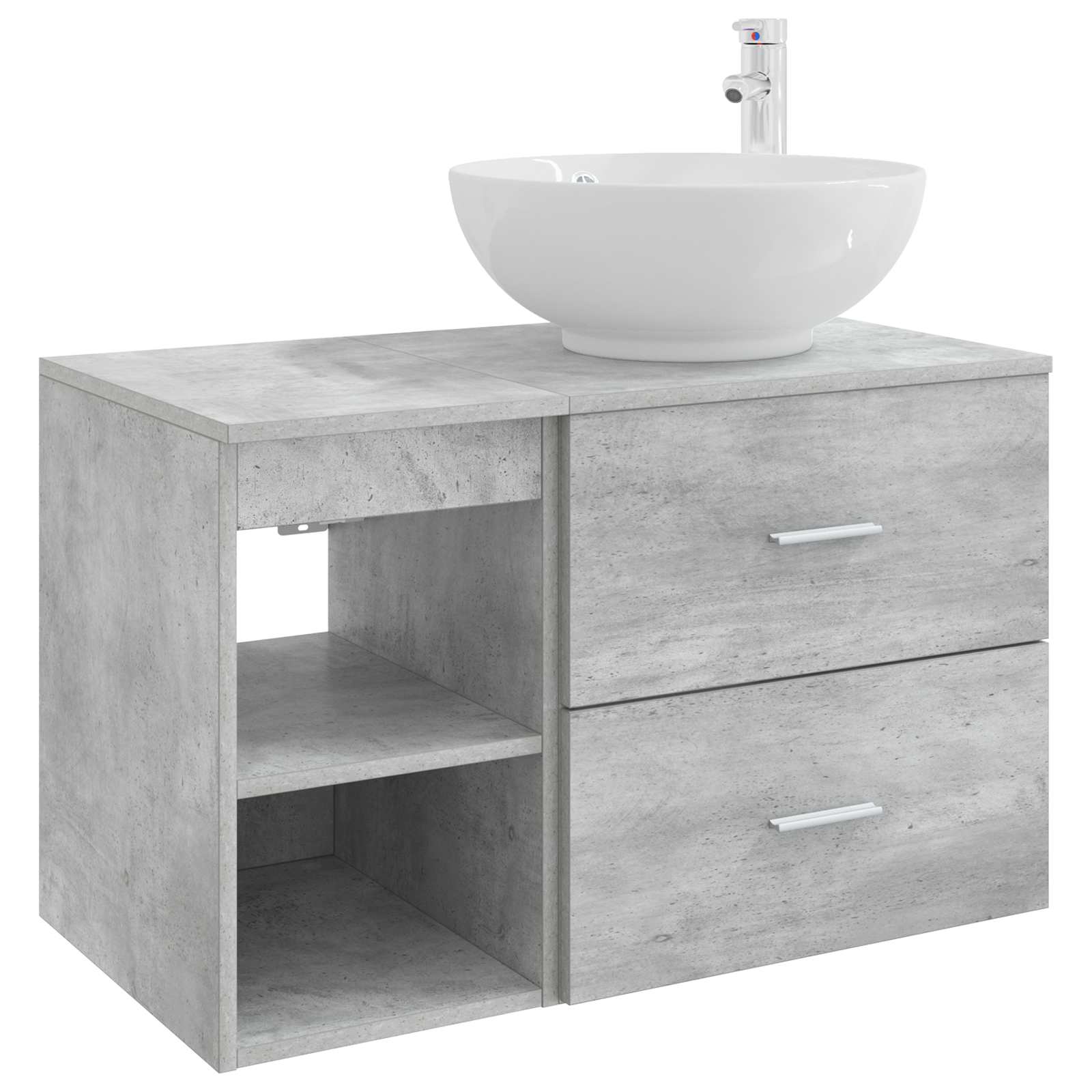vidaXL Badkamermeubelset 2 pcs Wit Bewerkt hout