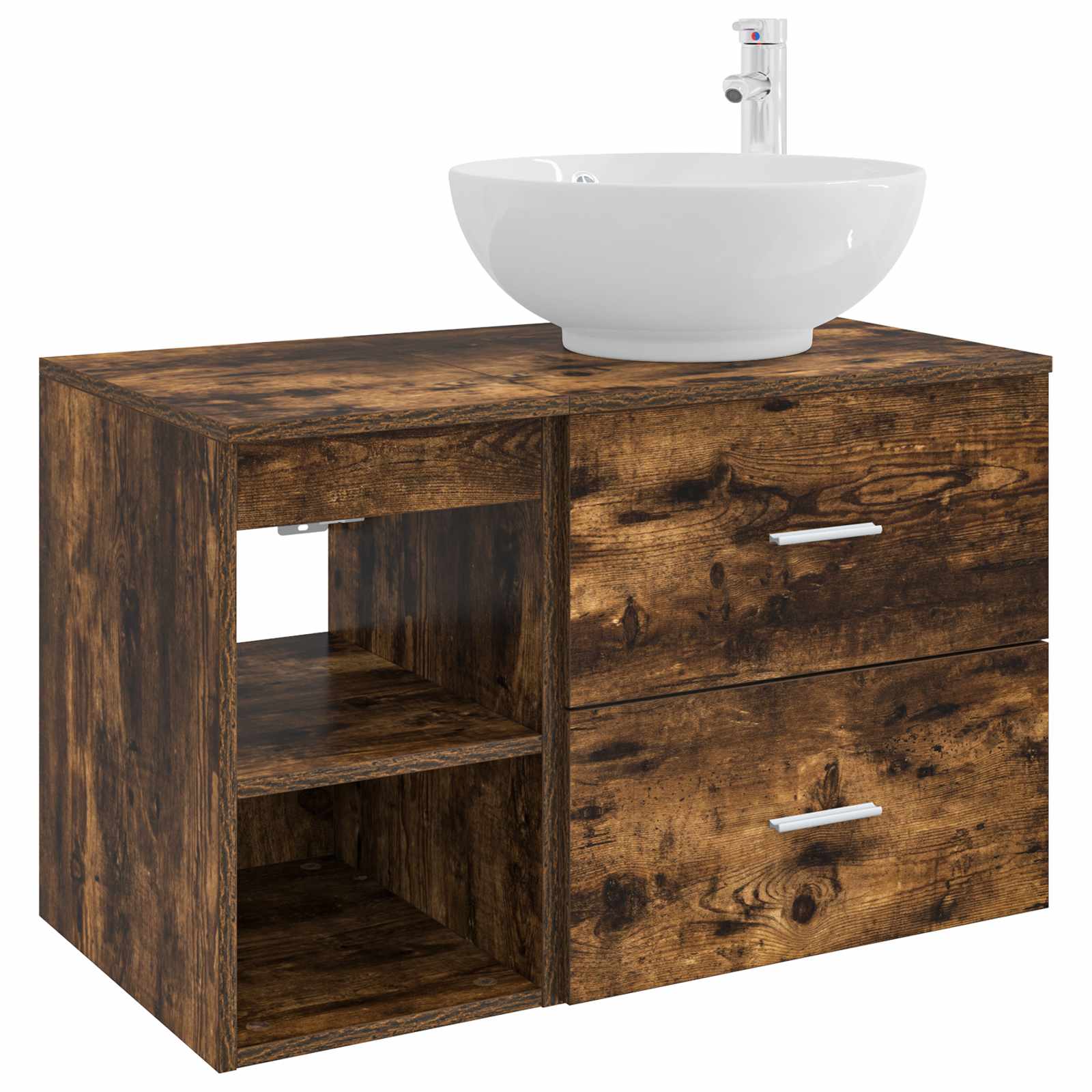 vidaXL Badkamermeubelset 2 pcs Wit Bewerkt hout
