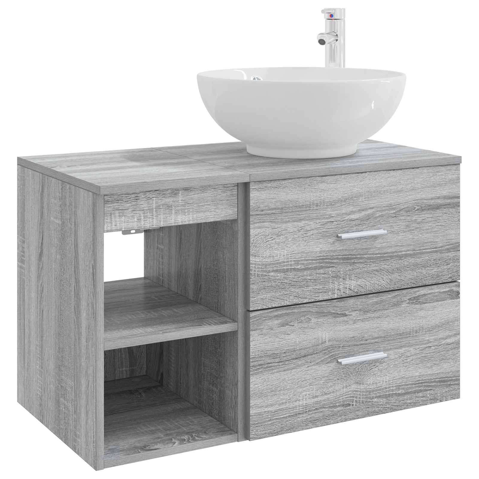vidaXL Badkamermeubelset 2 pcs Wit Bewerkt hout
