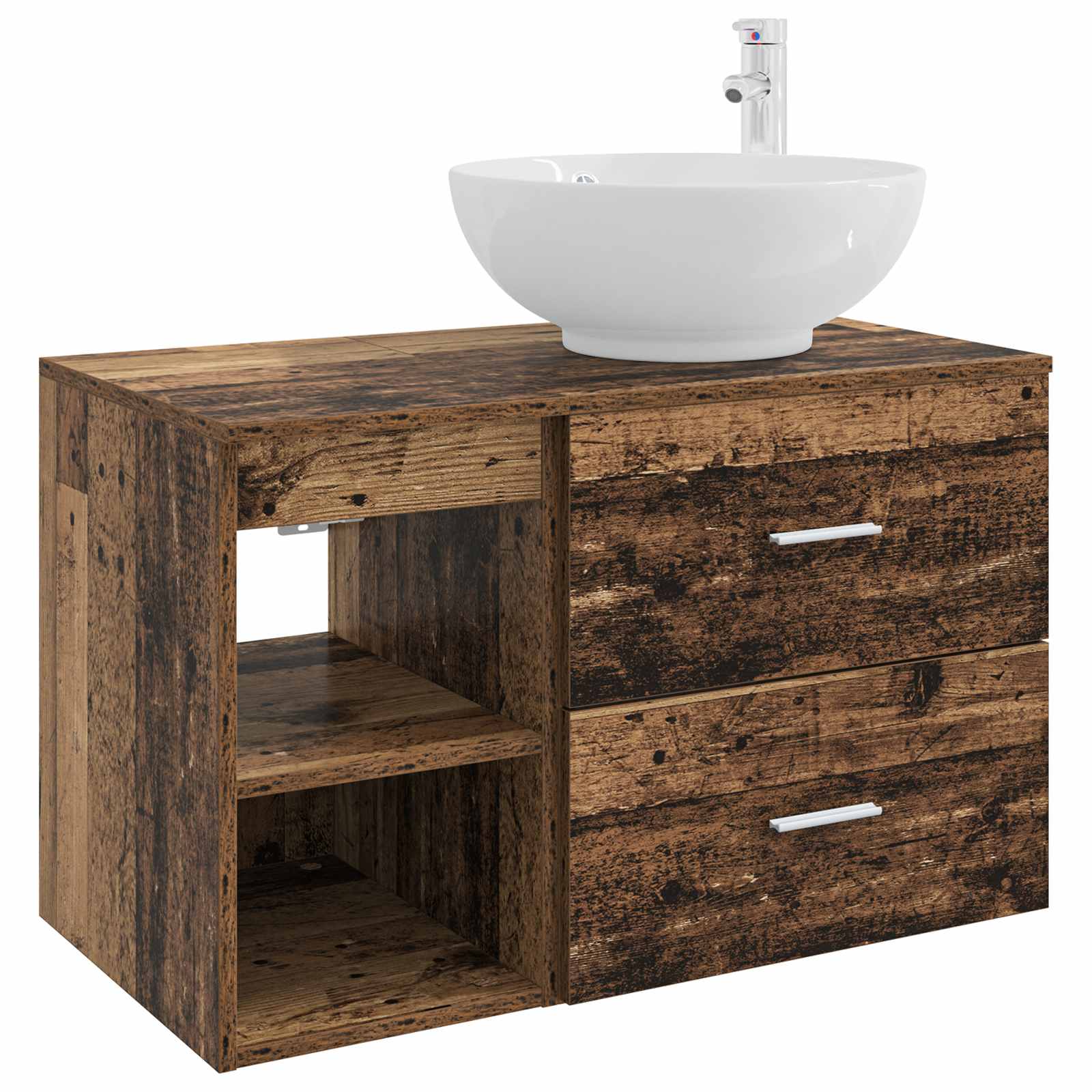 vidaXL Badkamermeubelset 2 pcs Wit Bewerkt hout