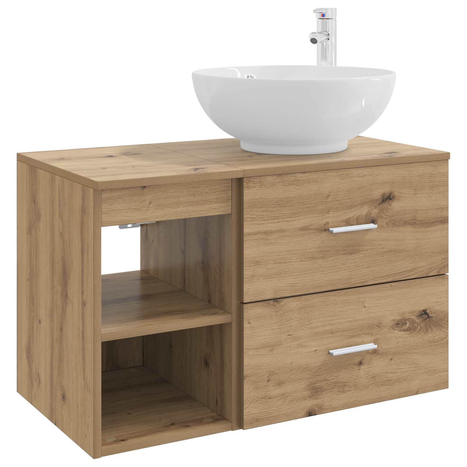 vidaXL Badkamermeubelset 2 pcs Wit Bewerkt hout