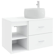 vidaXL Badkamermeubelset 2 pcs Wit Bewerkt hout