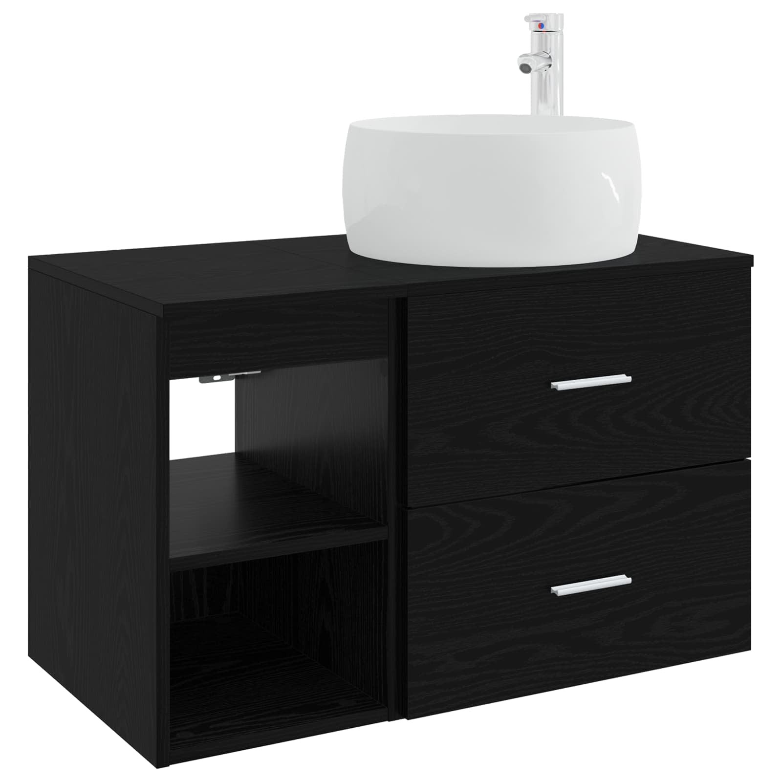 vidaXL Badkamermeubelset 2 pcs Wit Bewerkt hout